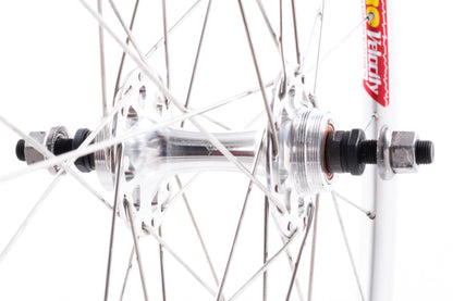 USED Velocity Deep-V Aero 700c Wheelset Origin 8 Fixed Gear Track Hubs Silver