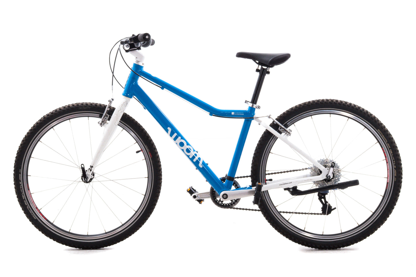 USED Woom 5 Original Kids Bike 24" 8 Speed Blue/White