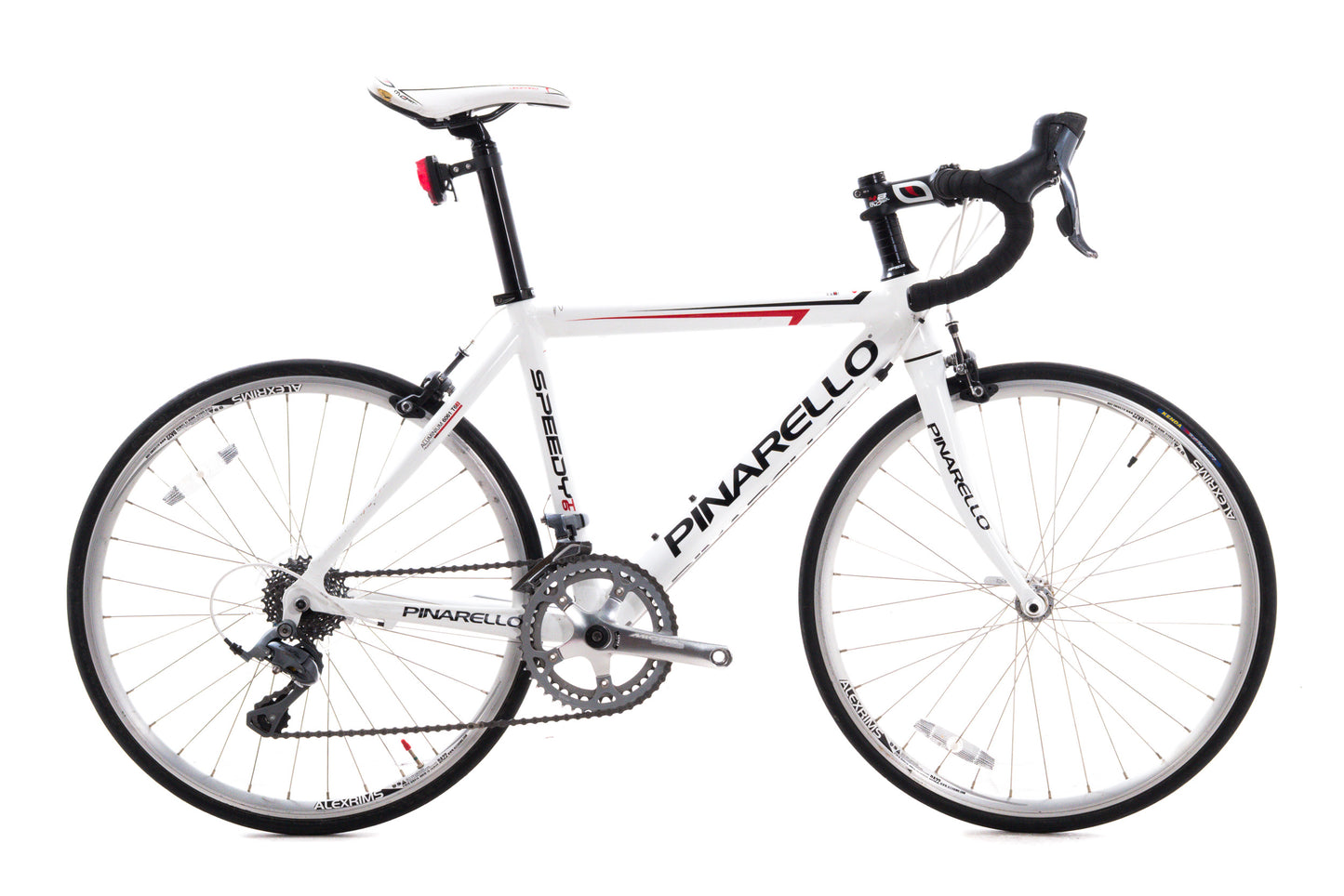 USED Pinarello Speedy 38cm T6 Alloy Junior Road Bike 24" Wheels Shimano Claris 2x8 Speed White