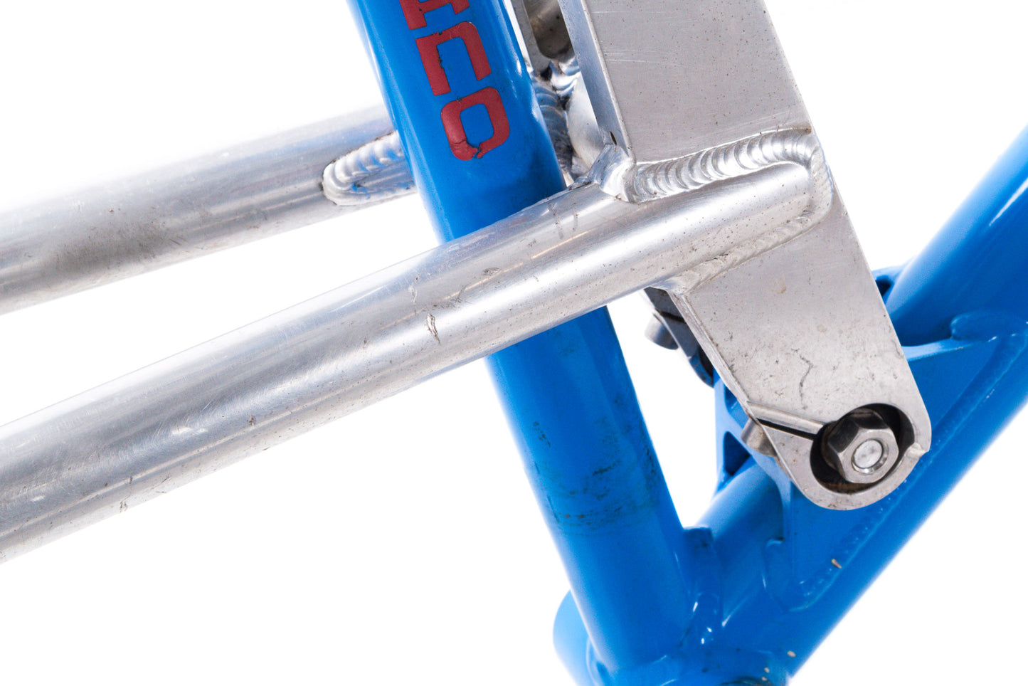 USED Vintage 1990's Santa Cruz Heckler Med Full Sus Aluminum Mountain Bike Frame 26" Fox Vanilla TC Coil Rim Brake Blue