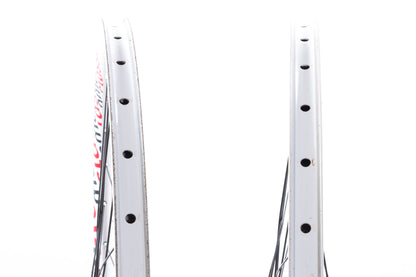 USED American Classic 26" Tubeless Mountain Bike 6-Bolt Disc Wheelset QR White/Red