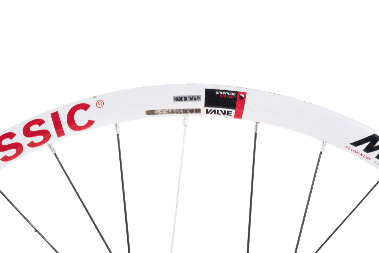 USED American Classic 26" Tubeless Mountain Bike 6-Bolt Disc Wheelset QR White/Red