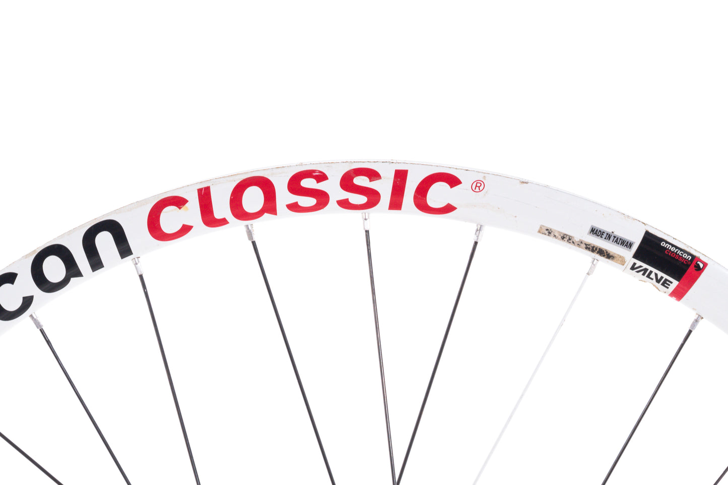 USED American Classic 26" Tubeless Mountain Bike 6-Bolt Disc Wheelset QR White/Red