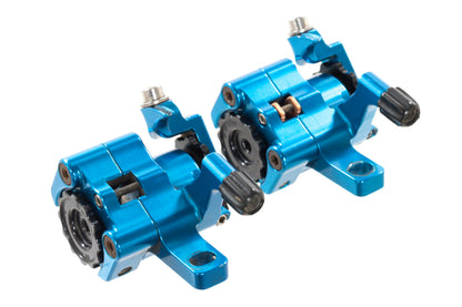 USED Paul Klamper Post Mount Short Pull Blue Mechanical Disc Brake Calipers (set)