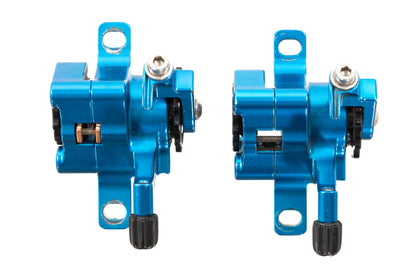USED Paul Klamper Post Mount Short Pull Blue Mechanical Disc Brake Calipers (set)