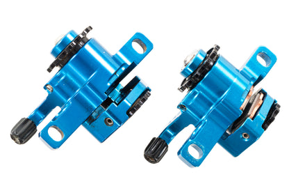 USED Paul Klamper Post Mount Short Pull Blue Mechanical Disc Brake Calipers (set)