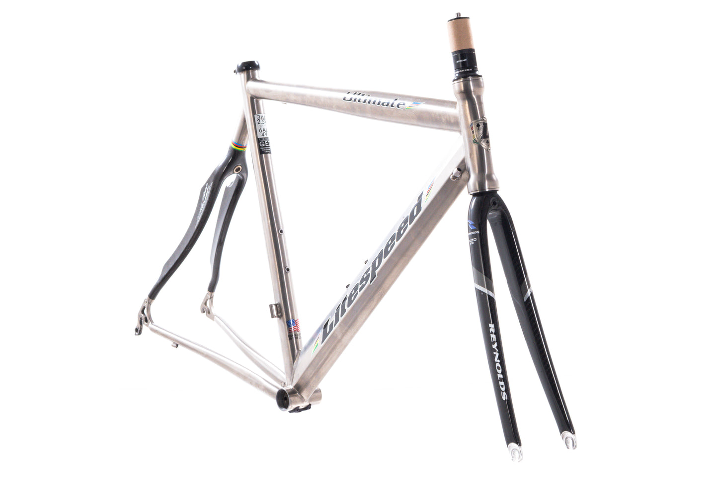 USED 2005 Litespeed Ultimate 55cm Titanium/Carbon Road Bike Frame Rim Brake Quick Release