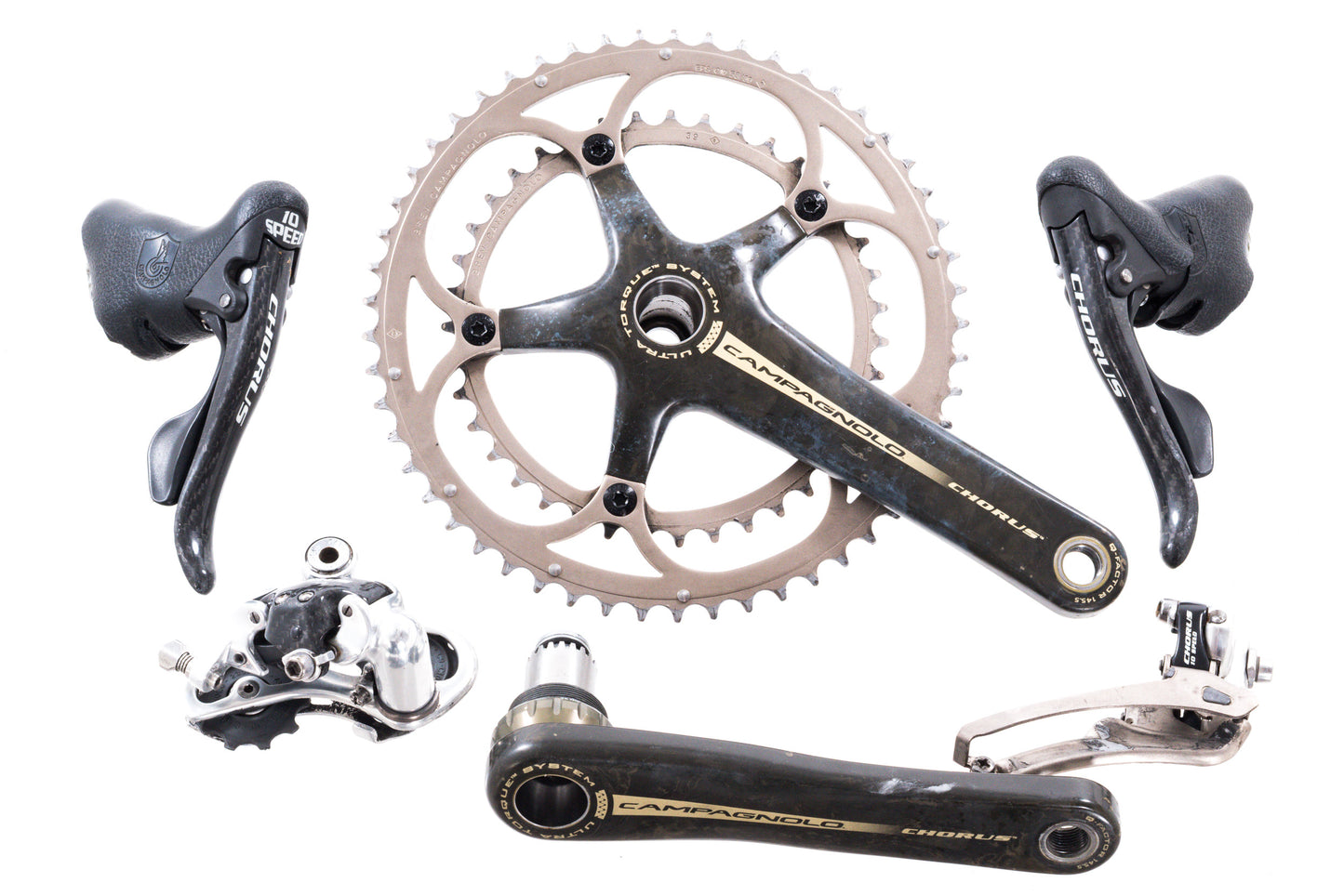 USED Campagnolo Chorus 2x10 speed Road Groupset Shifters, Derailleurs, 170mm 53/39T Crankset