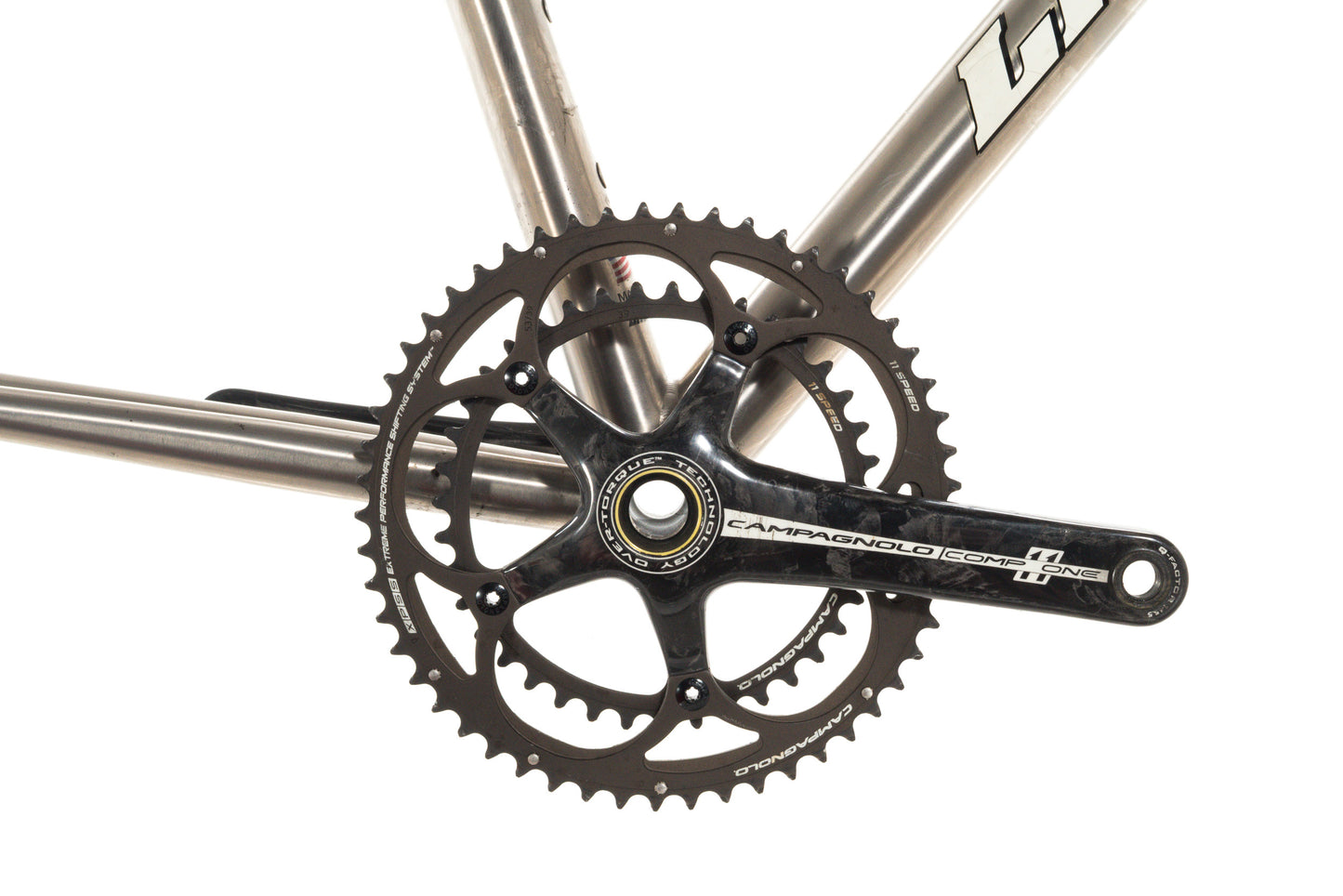 USED Litespeed Siena Titanium/Carbon Large Road Bike Frameset Rim Brake with Campagnolo Carbon 2x11 Crankset