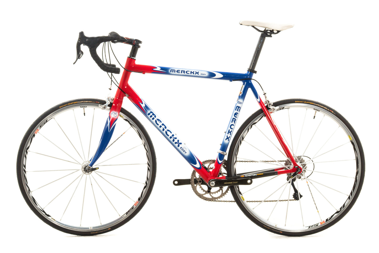 USED 2005 Eddy Merckx 59cm Team SC Scandium Road Bike Campagnolo Record 2x10 speed Red/White/Blue