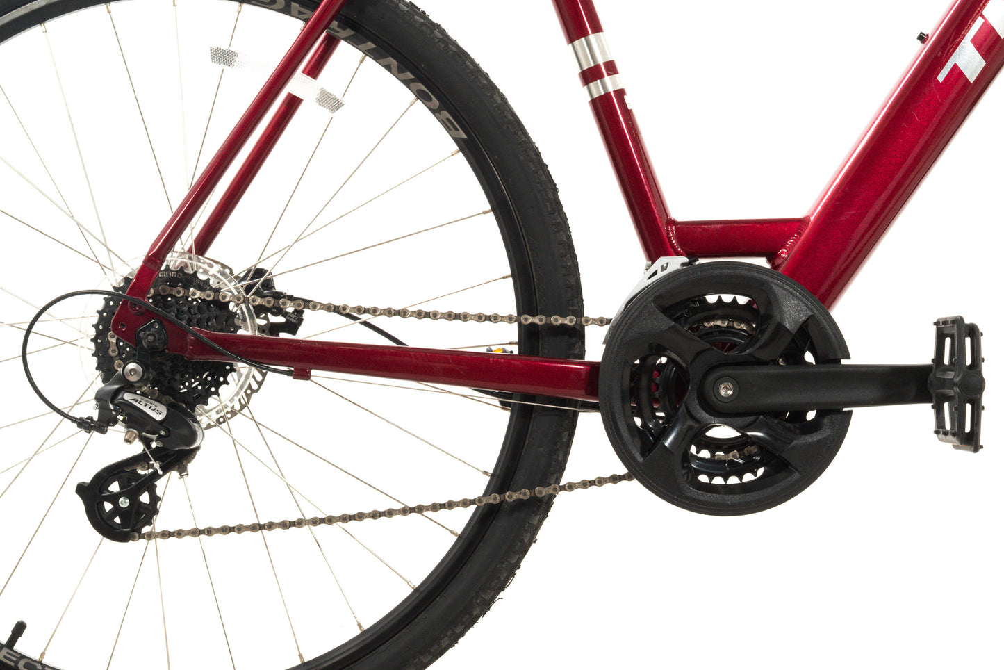 USED 2021 Trek Verve 2 Disc Step Thru X-Large Hybrid Bike Shimano 3x8 Red