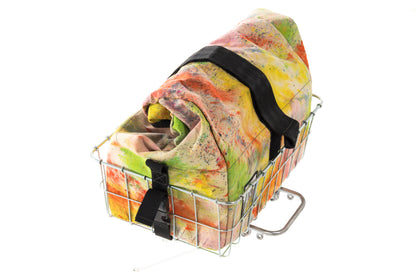 USED Realm Dark Label Party Camo Canvas Basket Bag w/ Nitto Front Rack and Wald Front Basket