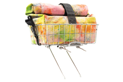 USED Realm Dark Label Party Camo Canvas Basket Bag w/ Nitto Front Rack and Wald Front Basket