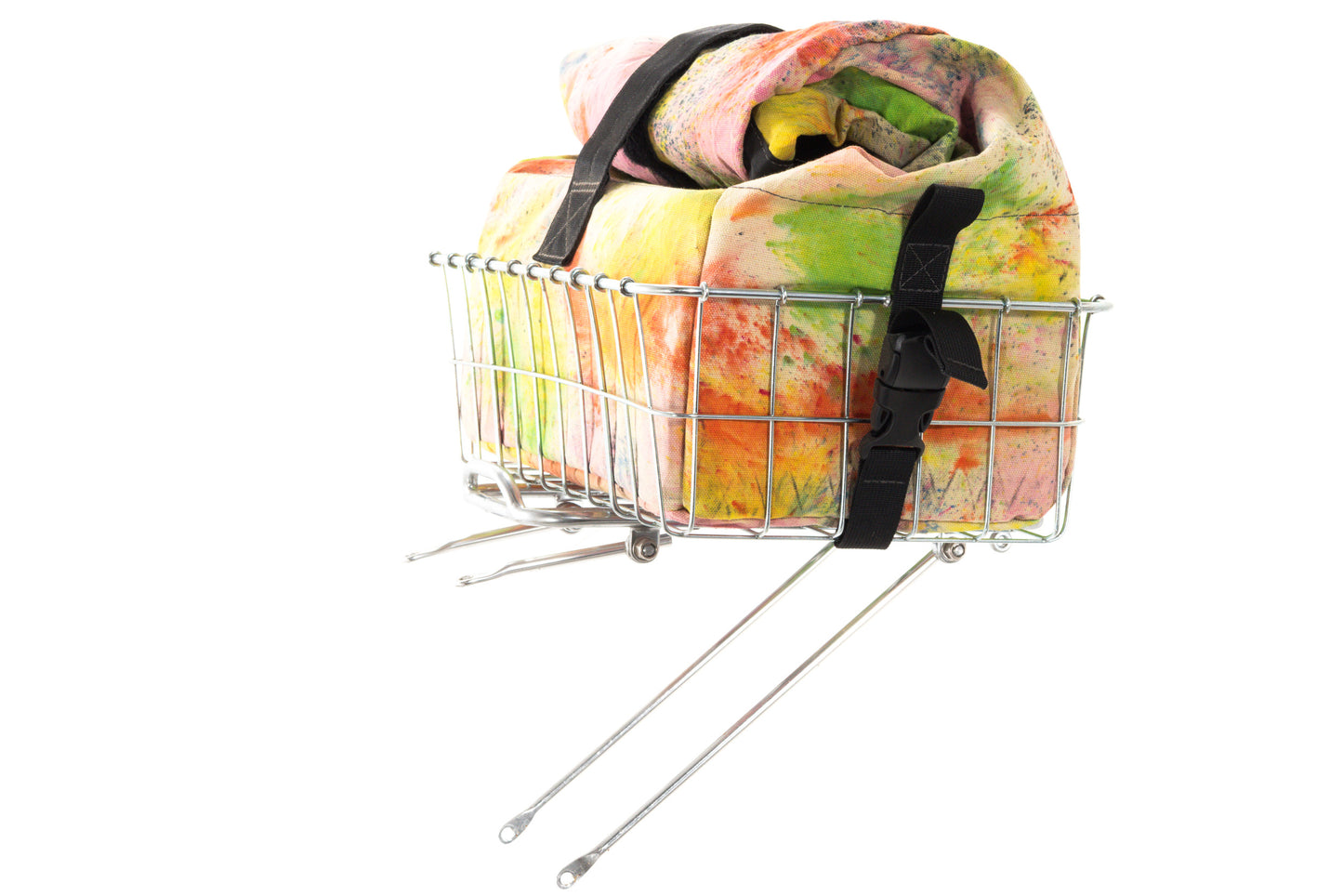 USED Realm Dark Label Party Camo Canvas Basket Bag w/ Nitto Front Rack and Wald Front Basket
