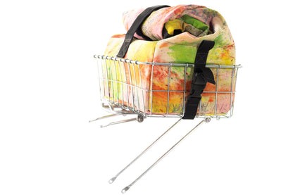 USED Realm Dark Label Party Camo Canvas Basket Bag w/ Nitto Front Rack and Wald Front Basket