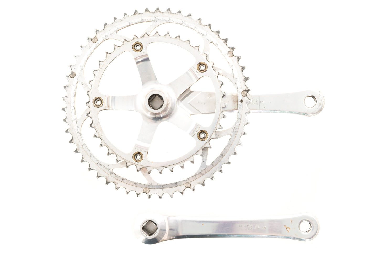 USED Shimano Dura-Ace FC-7402 175mm Square Taper Crankset 53/39T 7400 2x8 Silver
