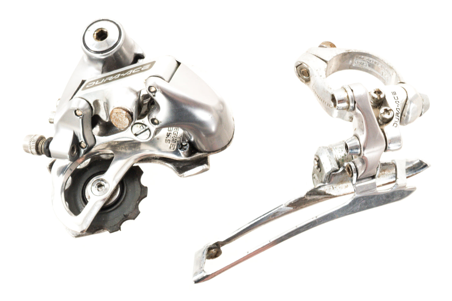 USED Shimano Dura-Ace 7400 2x8 speed Partial Groupset BR-7403, FD/RD-7402, CS-7400 Silver Road