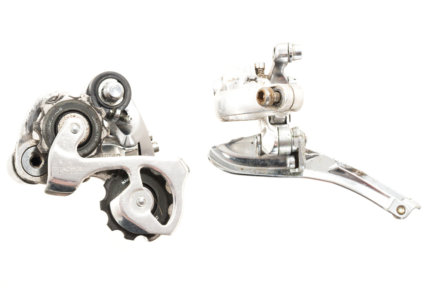 USED Shimano Dura-Ace 7400 2x8 speed Partial Groupset BR-7403, FD/RD-7402, CS-7400 Silver Road