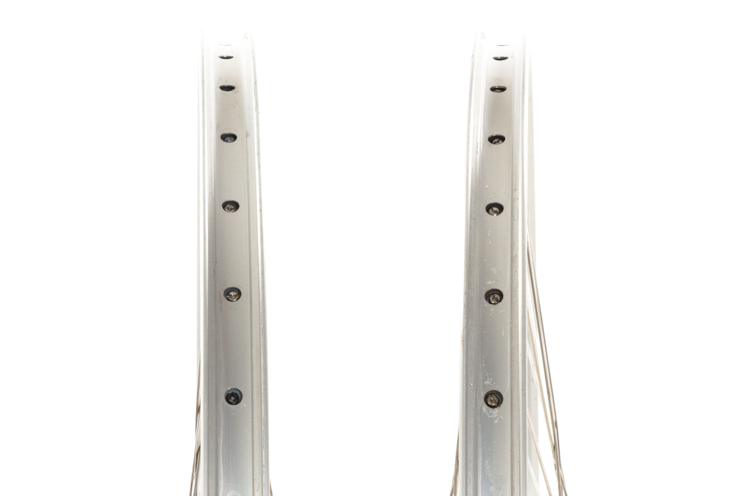 USED Rivendell/Silver 700c/29" Double Wall Alloy Rim Brake Wheelset Quick Release 24mm Internal Width
