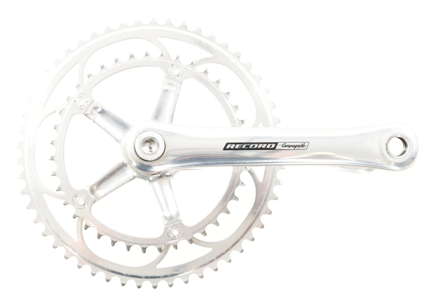 USED Campagnolo Record Square Taper Crankset 172.5mm 53/39T 2x10 Speed Silver w/ Bottom Bracket