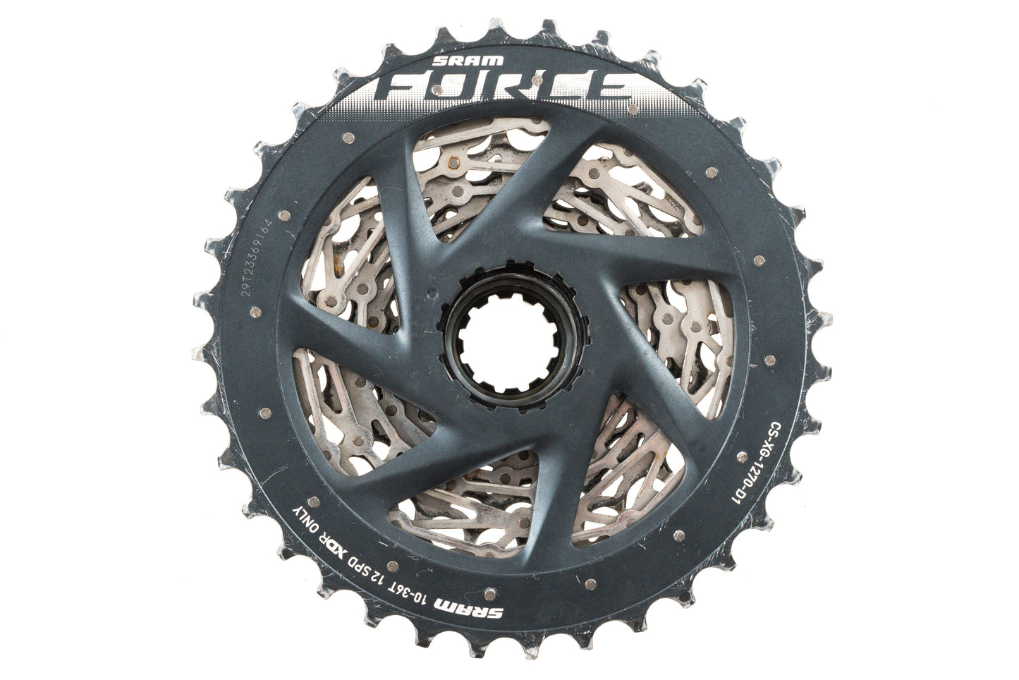 USED SRAM Force eTap AXS CS-XG-1270-D1 10-36T XDR Driver 12 Speed Cassette Silver