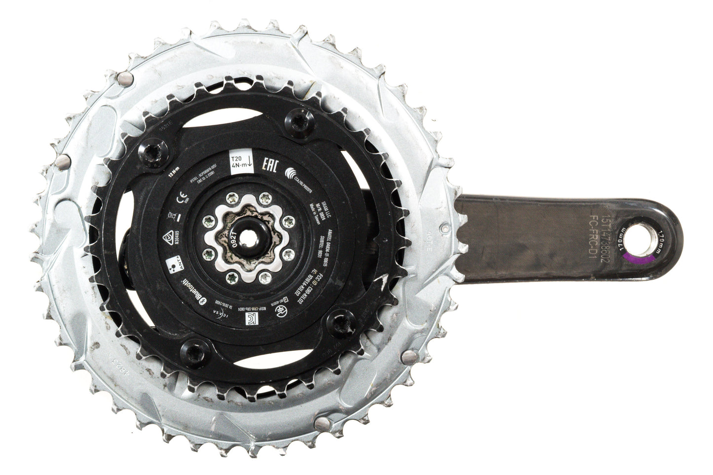 USED SRAM Force AXS D1 2x12 speed Groupset 170mm 46/33T Quarq Power Crankset 10-36T Cassette