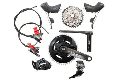 USED SRAM Force AXS D1 2x12 speed Groupset 172.5mm 48/35T Quarq Power Crankset 10-36T Cassette