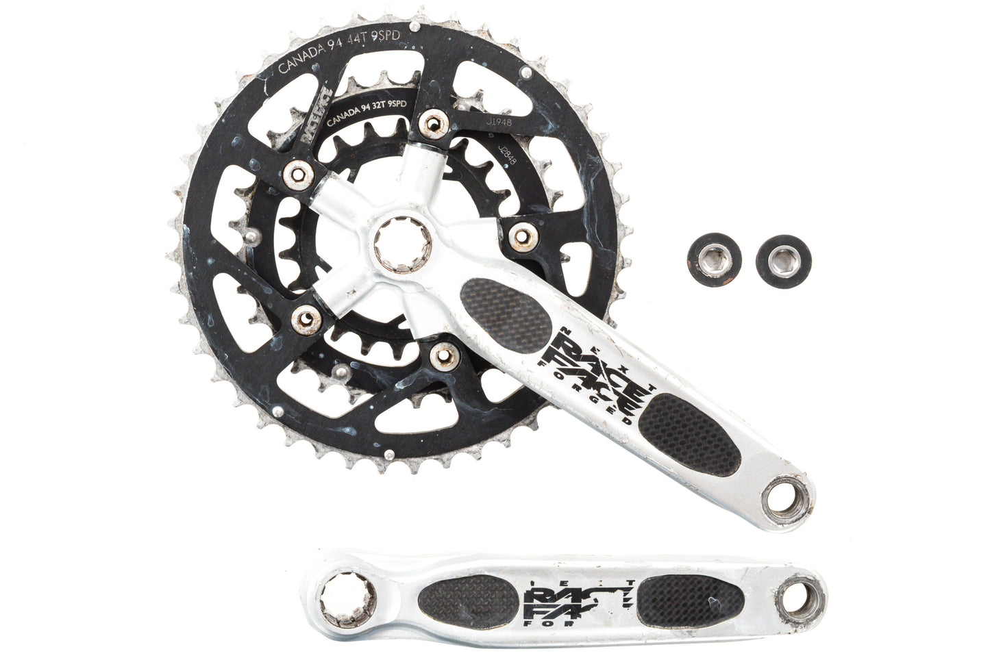USED Race Face Next Forged Carbon/Alloy Triple MTB Crankset 175mm 22/32/44T Isis Silver