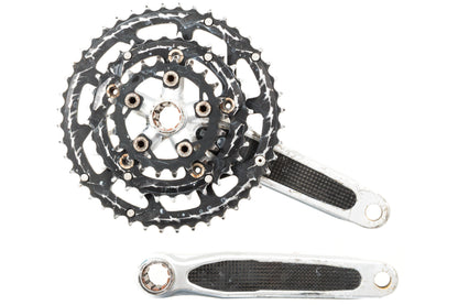 USED Race Face Next Forged Carbon/Alloy Triple MTB Crankset 175mm 22/32/44T Isis Silver