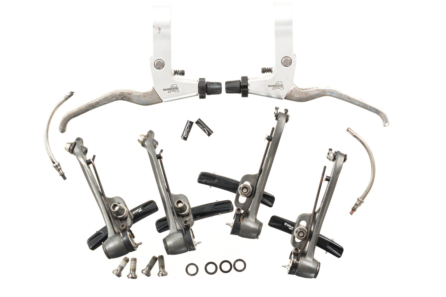USED Avid Single Digit Ti V-Brake Calipers w/ Shimano BL-MC16 Flat Bar Levers