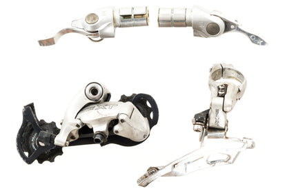USED Shimano Deore XT M750 3x9 speed Triple Partial Touring Groupset with Rivendell/Silver Bar End Shifters