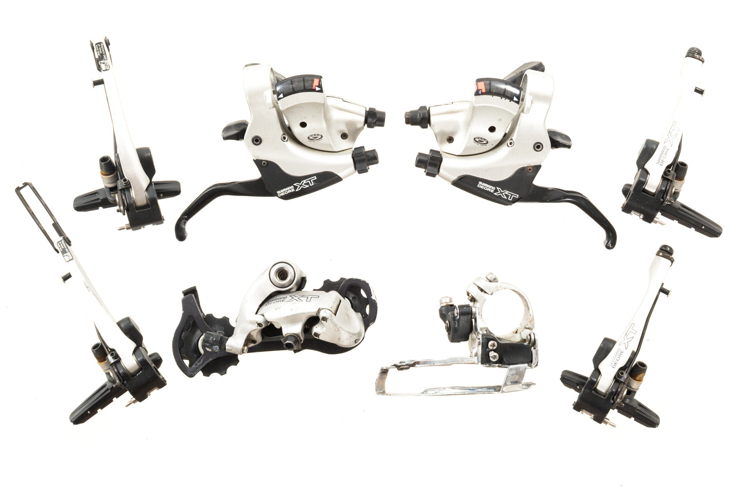 USED Shimano Deore XT M750 3x9 speed Mountain Bike Groupset Parallel Push V-Brake Silver
