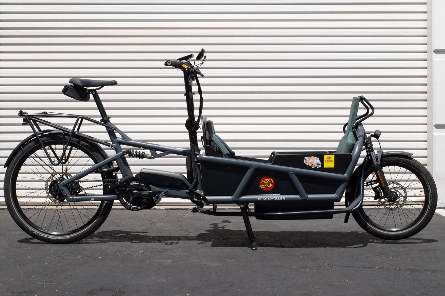 USED Riese and Muller Load 75 Electric Cargo Bike Bosch Cargo Line Speed Rohloff Dual Battery Class 3