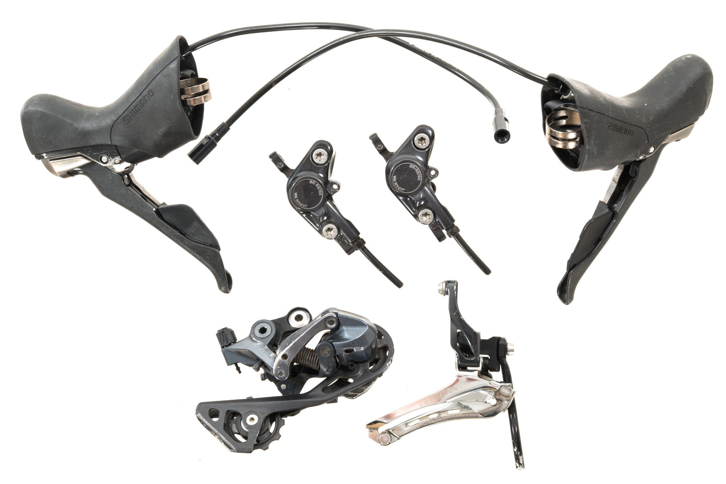 USED Shimano Ultegra 6800/R8000/RS685 2x11 Hydraulic Post Mount Disc Road/Gravel Groupset Shifters, Calipers, Derailleurs
