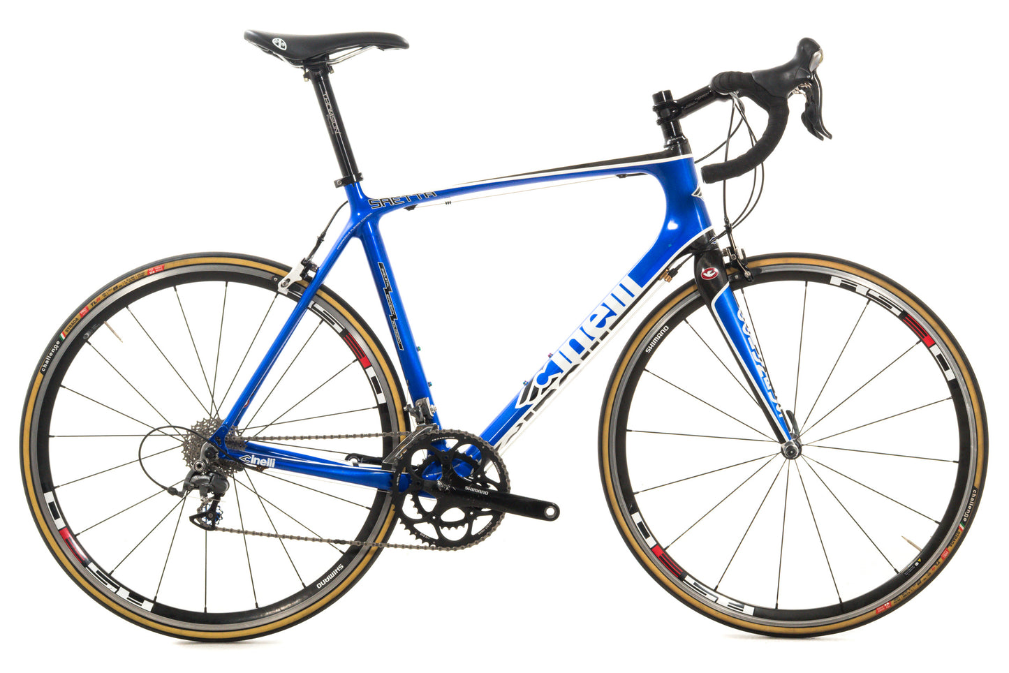 USED 2012 Cinelli Saetta XL Carbon Road Bike Shimano Ultegra 2x10 speed Blue Rim Brake