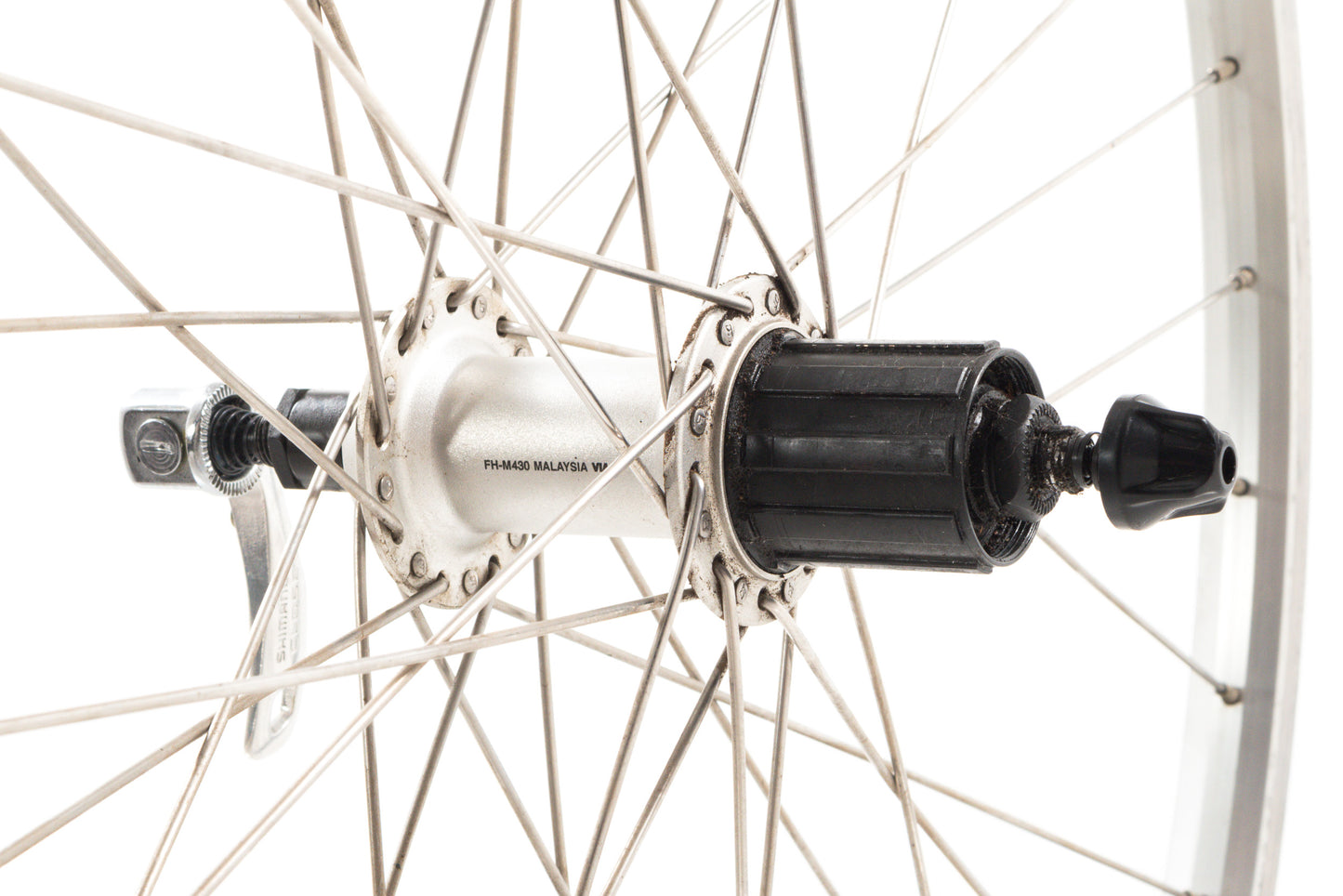 USED Sun rims CR18 26" Mountain Wheelset w/ Shimano M430 Quick Release Hubs Silver