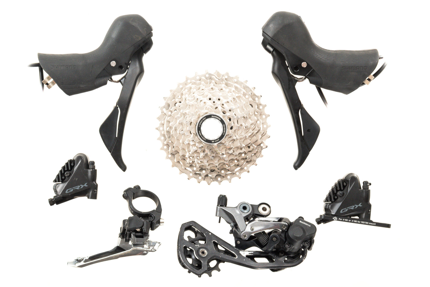 USED Shimano GRX RX-400/600/810 Partial groupset Shifters/Brake Levers, Hydraulic Calipers, Derailleurs Cassette