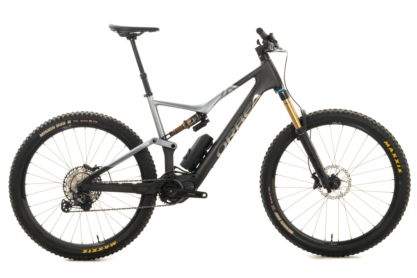 USED 2023 Orbea Rise M10 Carbon E-Mountain Bike Raw/Gray XL Deore XT 1x12 Fox Factory w/ Range Extender