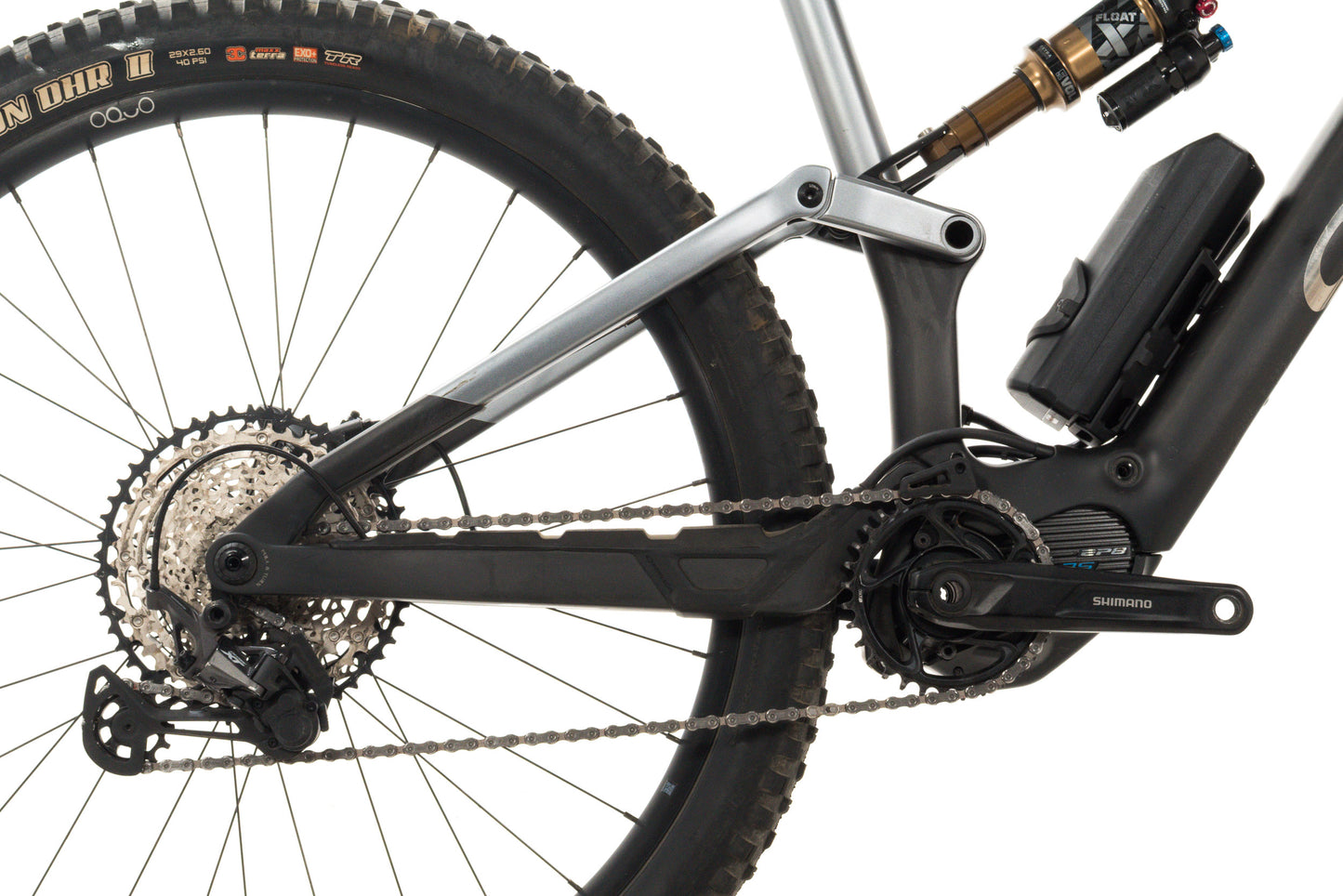 USED 2023 Orbea Rise M10 Carbon E-Mountain Bike Raw/Gray XL Deore XT 1x12 Fox Factory w/ Range Extender