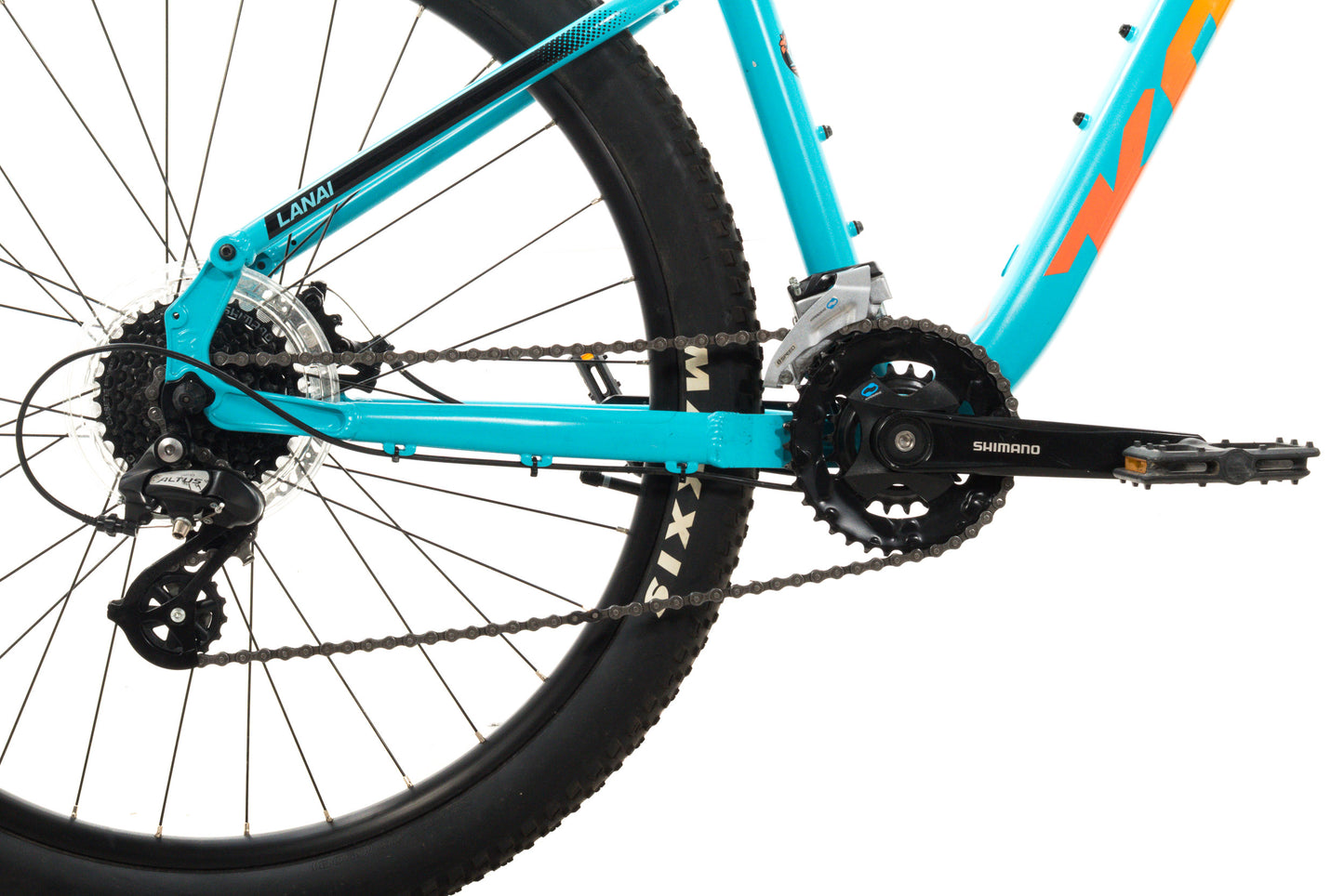 USED Kona Lana'i Medium Hardtail Mountain Bike 27.5" Wheels Shimano 2x8 speed Cyan