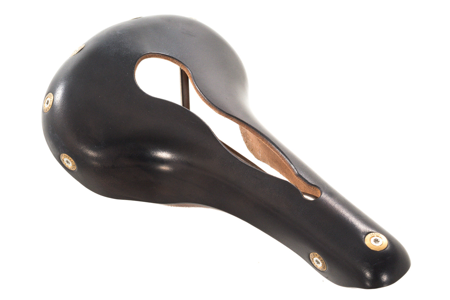 USED Berthoud Cycles Aravis Open Titanium Rail Cutout Black Leather Saddle