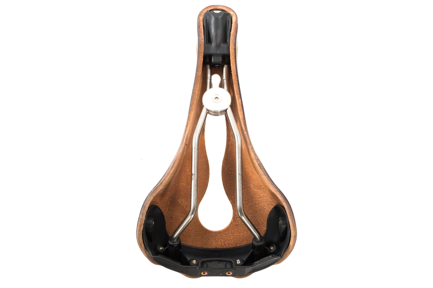 USED Berthoud Cycles Aravis Open Titanium Rail Cutout Black Leather Saddle