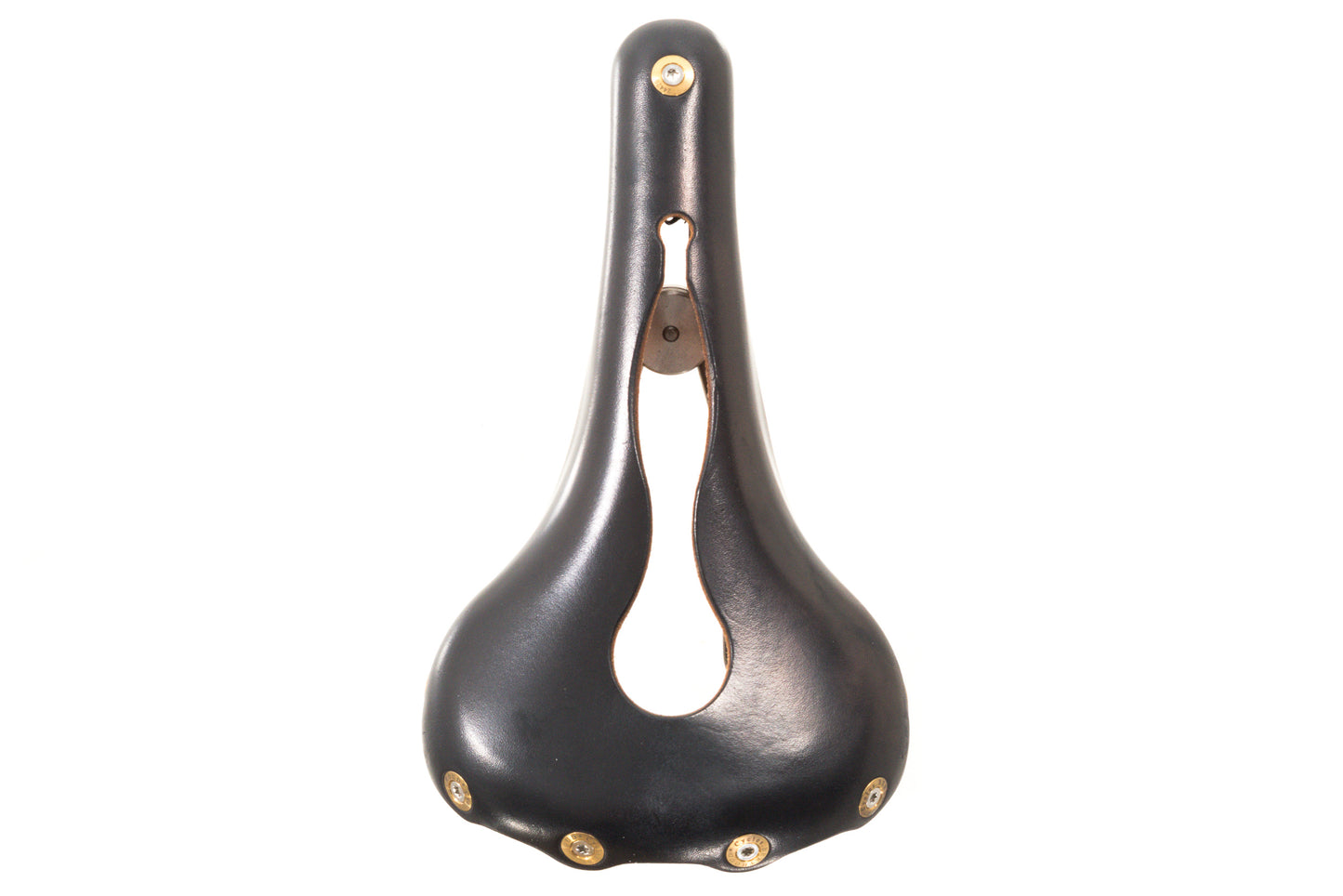USED Berthoud Cycles Aravis Open Titanium Rail Cutout Black Leather Saddle