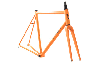 USED 2022 Stinner Gibraltar Steel Road Frameset 56cm Orange Rim Brake White Industries Headset