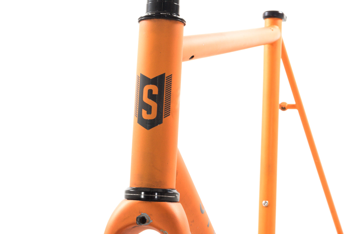 USED 2022 Stinner Gibraltar Steel Road Frameset 56cm Orange Rim Brake White Industries Headset