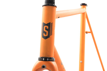 USED 2022 Stinner Gibraltar Steel Road Frameset 56cm Orange Rim Brake White Industries Headset