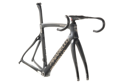 USED 2015 Pinarello Dogma F8 54cm Carbon Road Bike Frameset and Cockpit Rim Brake Black
