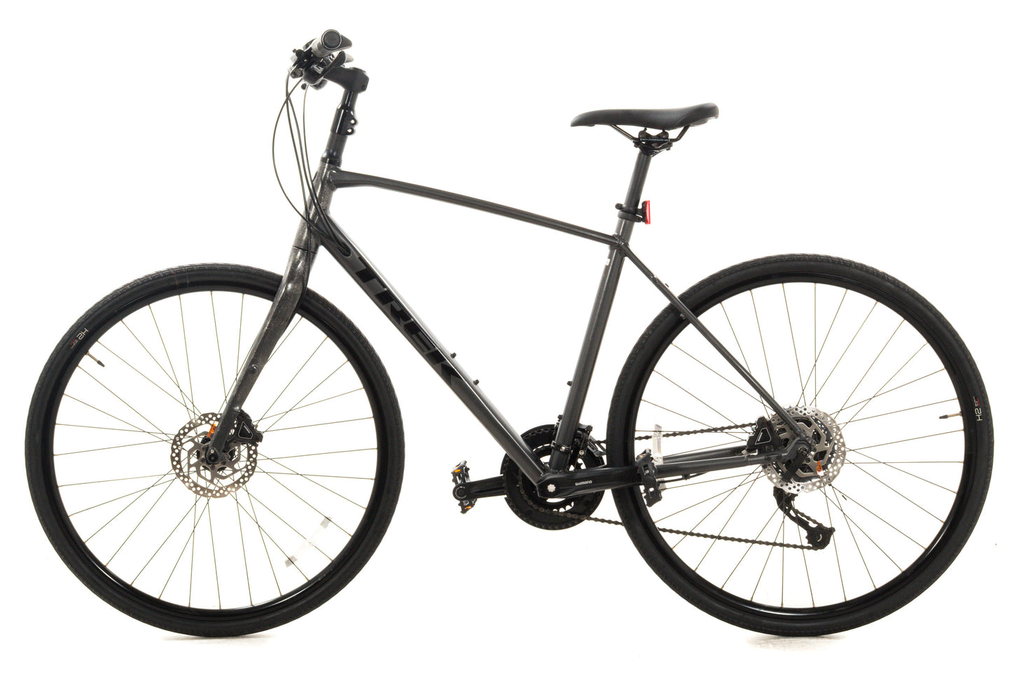 USED Trek FX3 Large Hybrid Bike Aluminum w/ Carbon Fork 2x9 speed Hydraulic Disc