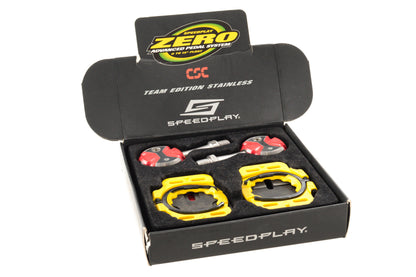NEW (open box) Speedplay Zero CSC Team Edition Stainless Steel Pedal set w/ Cleats Red