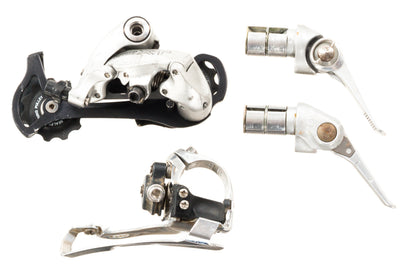 USED Shimano Deore XT M750 3x9 speed Triple Touring Groupset Rivendell Silver Bar End Shifters